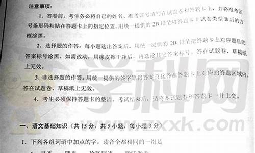 湖北高考语文试题及答案_湖北高考语文试题