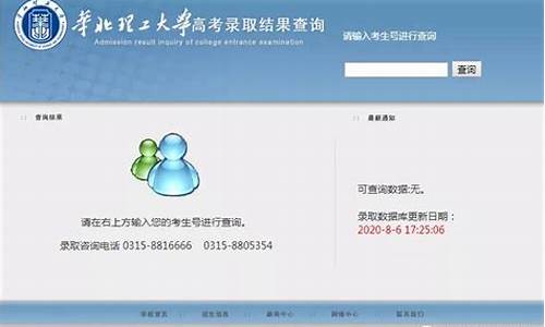 华北理工高考查询,华北理工大学高考录取查询系统