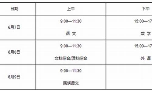 高考时间及顺序_高考时间顺序表图片