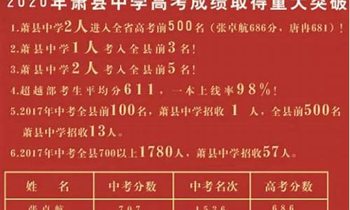 2017萧县高考,2020年萧县高考成绩